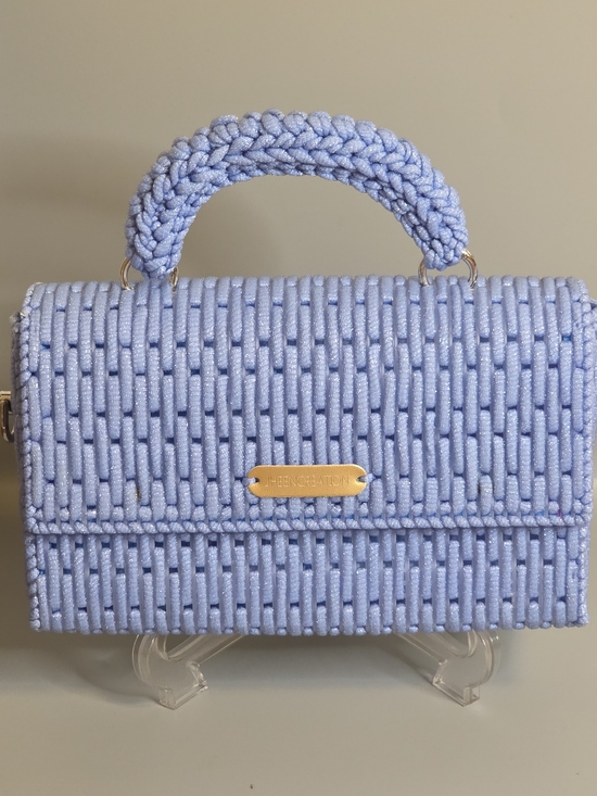 Handbags - Lilac Woven Top-Handle Bag